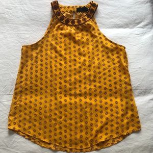 Sweet Wanderer Yellow printed sleeveless top